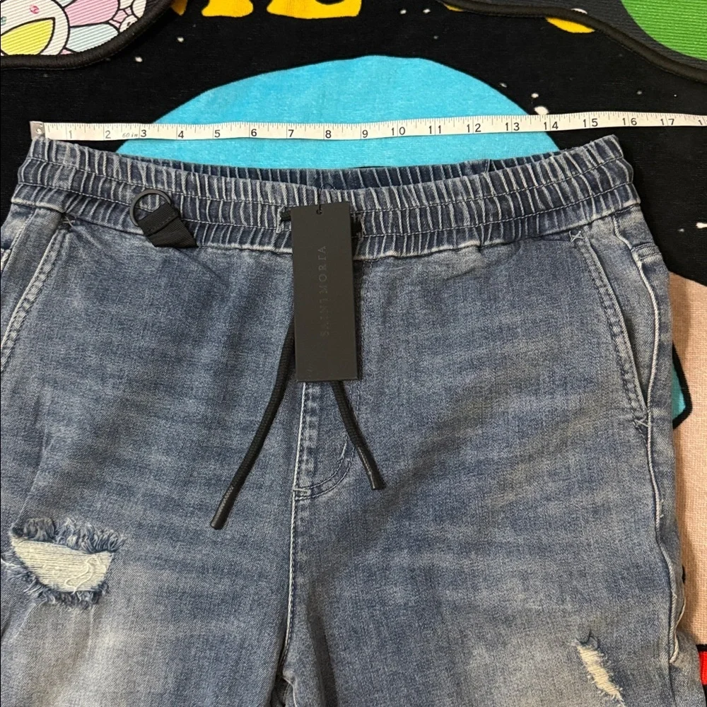 Saint Morta Doomsday Distressed Joggers Vintage Blue
